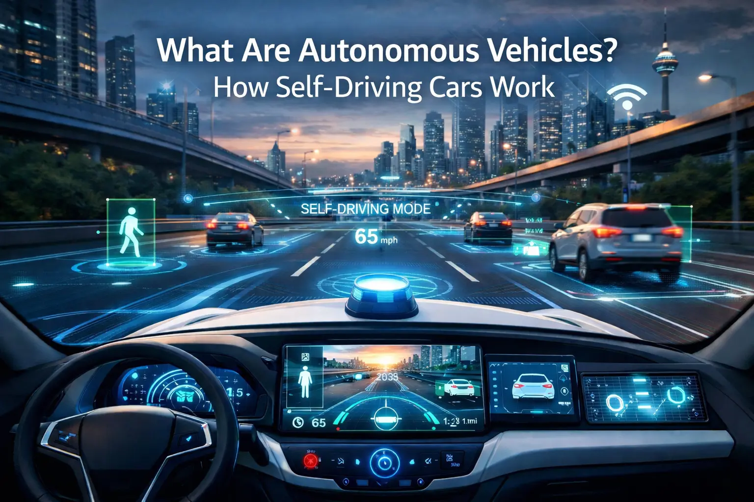 autonomous vehicles self-driving cars AI technology on road